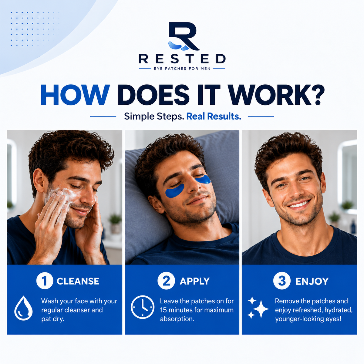 RESTED ™ Eye Patches for Men